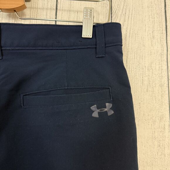Under Armour Men's W30 Navy Polyester Shorts Golf Performance Lightweight Summer - Picture 3 of 6